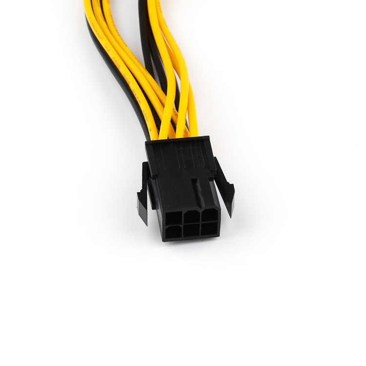 Dual 8 (6+2) Pin PCIE to EPS CPU 12V 6 Pin Power Supply Cable 18AWG 20CM Extension Cable