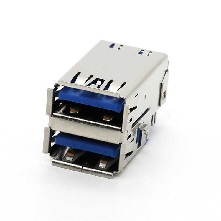 Dual Port USB 3.0 A Female Socket Connector