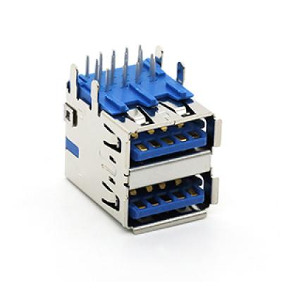 Dual Port USB 3.0 A Female 9Pin Socket Connector DIP Type