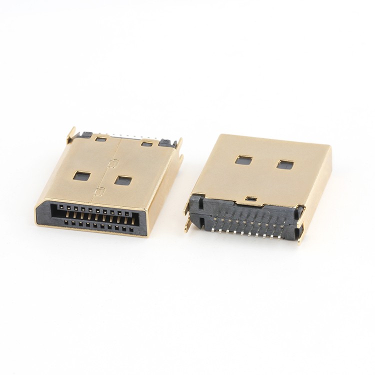 Dual Row DP 20P Male Connector Gold Plated Dip Type DP Male PCB Connector
