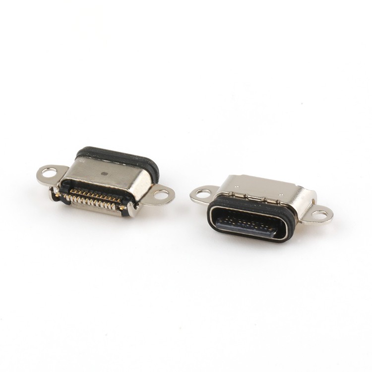 Dual Row SMT Type Mid Mount IP68 Waterproof USB Type C Female Connector 