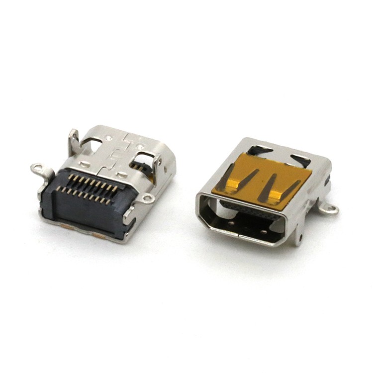 Dual Surface Mount High Definition Multimedia Interface Type D Female Receptacle Connector