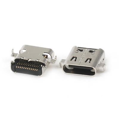 Female 24 Pin Type-C Stainless Steel Shell USB Type C Female Connector