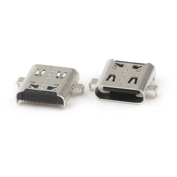 Female 24 Pin Type-C Stainless Steel Shell USB Type C Female Connector