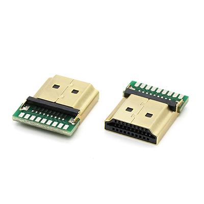 Gold Flash 19Pin High Definition Multimedia Interface A Male Plug Connector