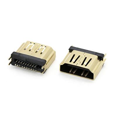 Gold Flash 19Pin Vertical High Definition Multimedia Interface A Female Connector
