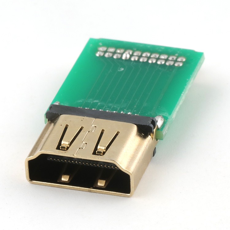 Gold Plated 20Pin HD-MI A Type Female TO Pin Header Right Angle Adapter