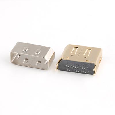 Gold Plated DP Connector Straddle Mount 1.6MM DP Female Connector With Cover