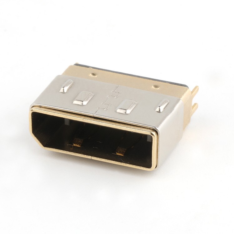 Gold Plated DP Connector Straddle Mount 1.6MM DP Female Connector With Cover