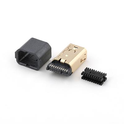 Gold Plated Mini DP 20P Female Connector DP Receptacle Connector With Plastic Cover 