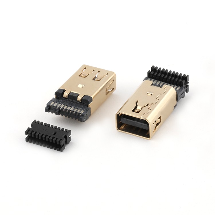 Gold Plated Mini DP Female Connector Vertical Mini DP 20P Female Connector