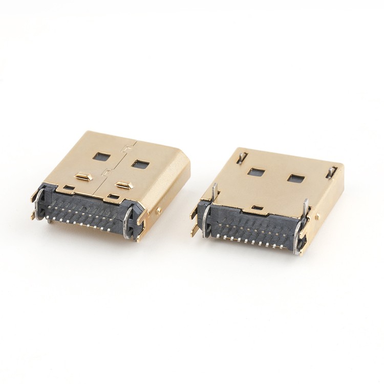 Gold Plated PCB Mount 1.2MM DP Displayport 20Pin Male Connector 