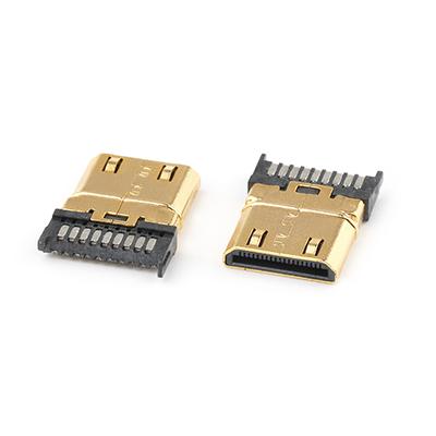Gold Plating 19Pin High Definition Multimedia Interface C Male Connector