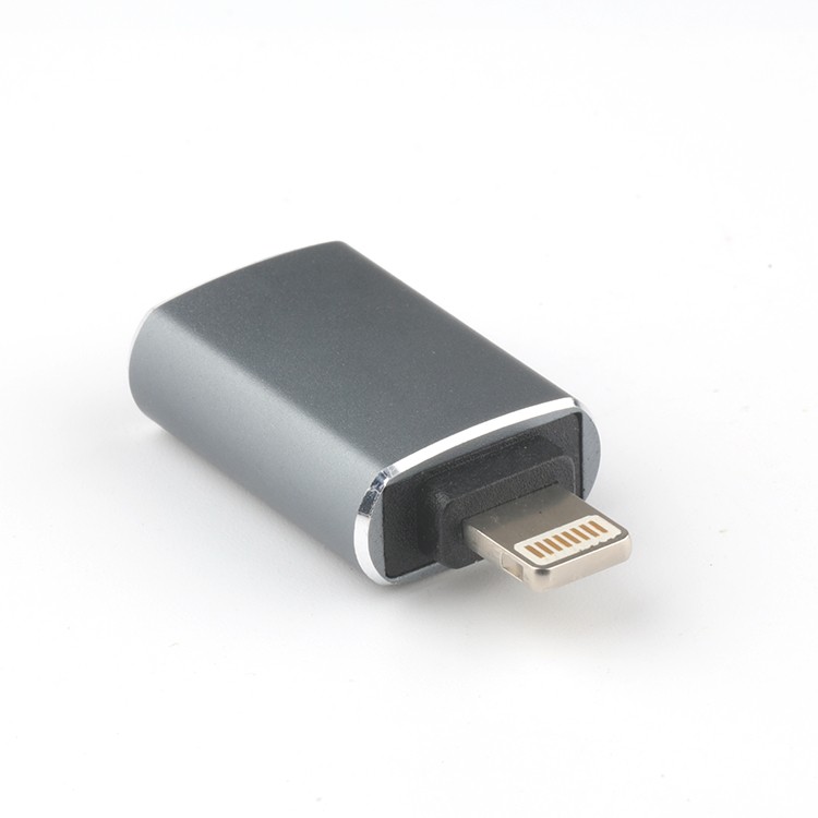Gold Plating Contact Lightning Male To USB 3.0 A Type Female OTG Connector for Data