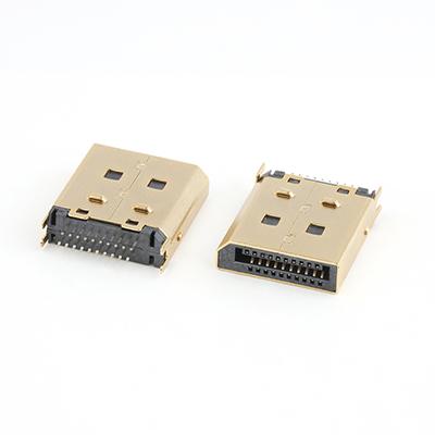 Gold Plating DisplayPort DP 20Pin Male Connector For 1.2MM PCB