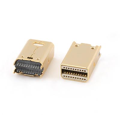 Gold Plating Mini DP 20Pin Male Connector Splint 1.6MM Mini DisplayPort Connector