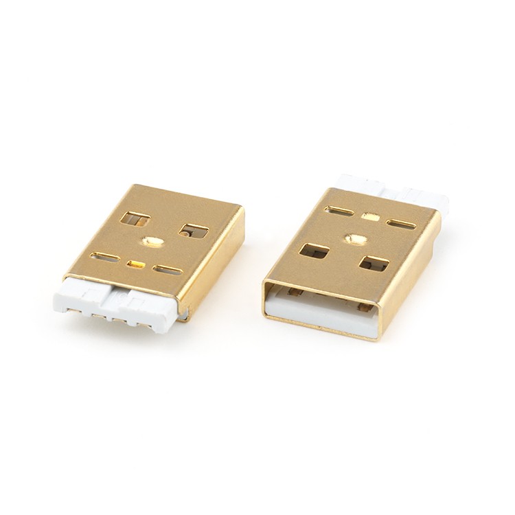 Gold Plating Short Body Vertical USB 2.0 A Type Male 4Pin PCB Connector