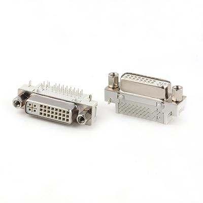 H=2.05MM Right Angle DVI 24+5 Pin Female Connector With Screw
