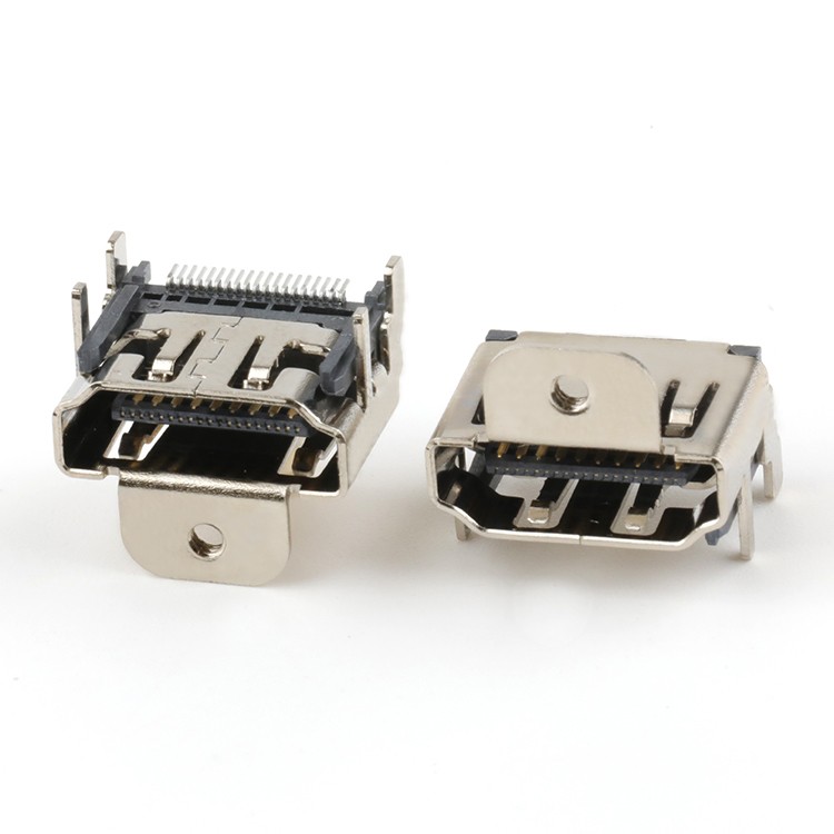 HD-MI  2.1 Version PCB Connector 8.8MM Height Screw HD 19Pin A Female Connector