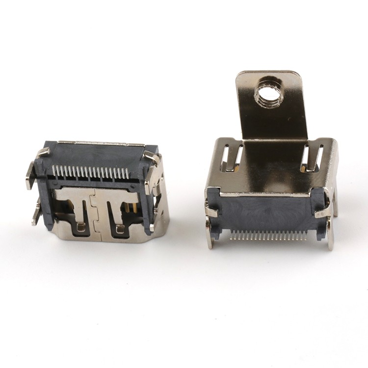 HD-MI Connector 2.1 Version SMT Type A Female HD Connector with Screw