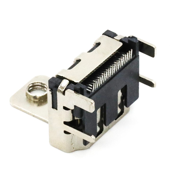 HDMI type A Female PCB Mount Connector with screw