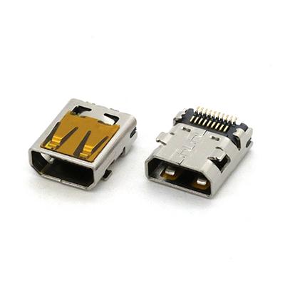 High Definition Multimedia Interface 19Pin D Type Female Socket Connector SMT Type