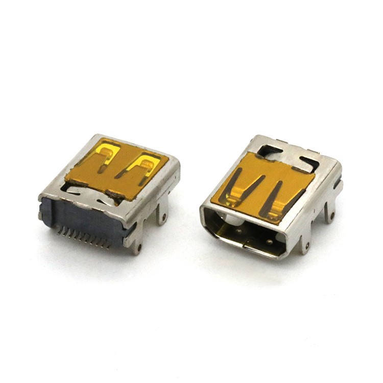 High Definition Multimedia Interface SMT Shell Type D Female Socket Connector 19P