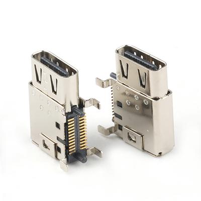 High Frequency 40G Upright Type 24Pin USB4.0 Type C 24Pin Female Receptacle Connector