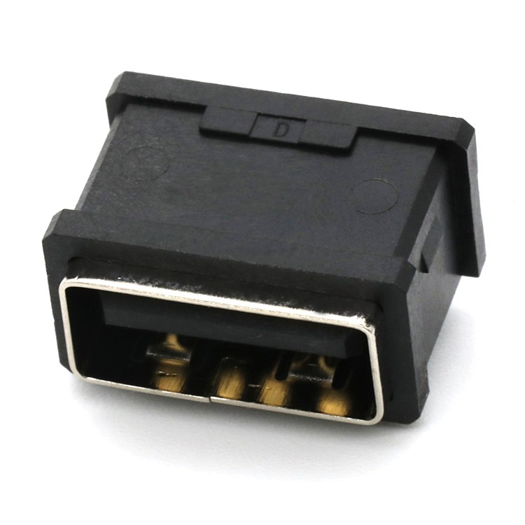 IP67 Rating Waterproof Type A Female USB 2.0 AF Connector 4Pin DIP Type
