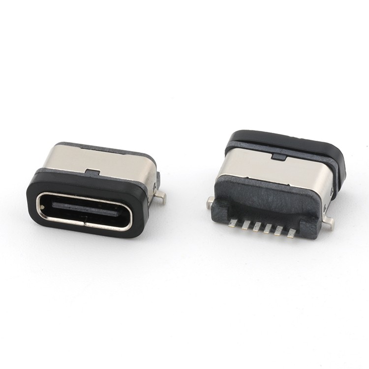 IP67 Waterproof USB Type Female Socket Connector 6Pin for PCB
