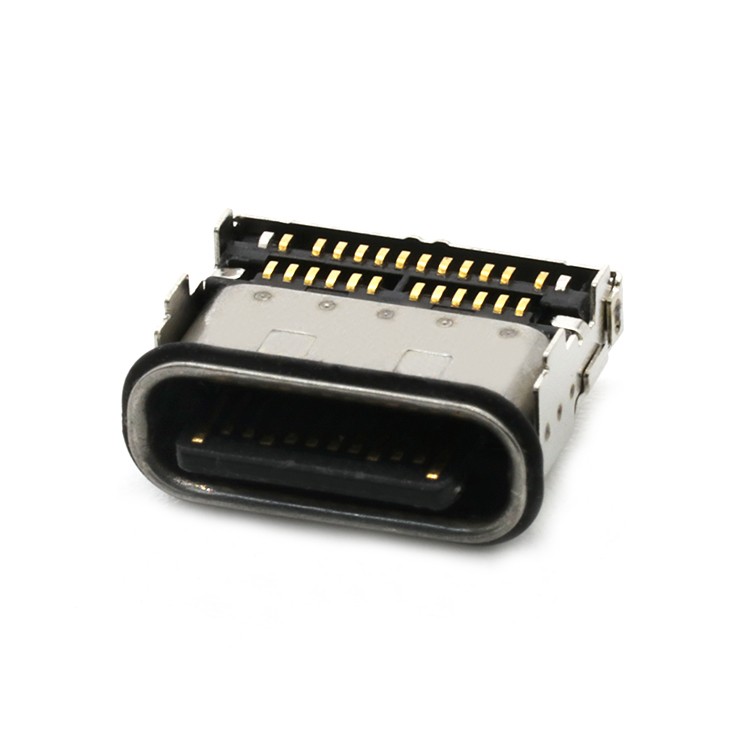 IP68 24Pin Waterproof USB Type C Female Receptacle 2 Row SMT Connector 