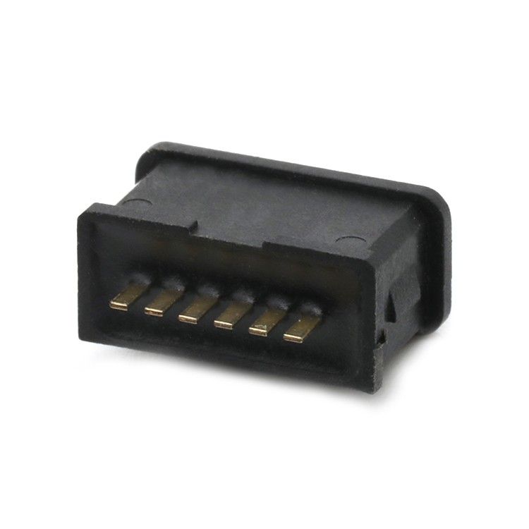 IP68 6P Waterproof USB C Female Connector Vertical DIP Type