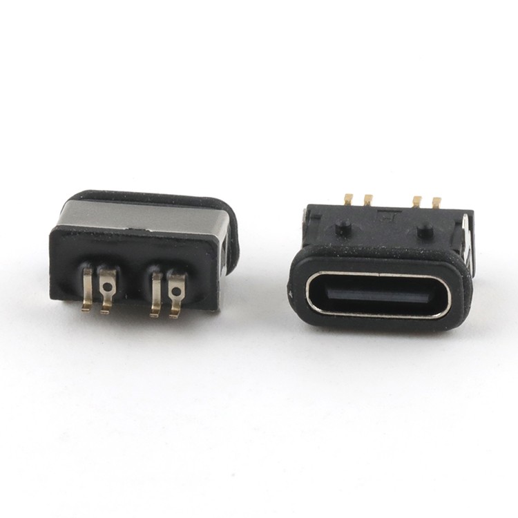  IP68 Waterproof Female USB Connector 4Pin Vertical SMT C Type USB Female Connector