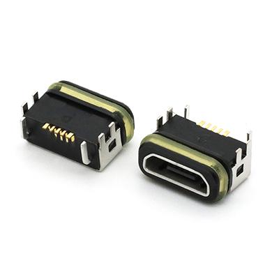 IP68 Waterproof Micro USB 5P B Female Connector DIP Type