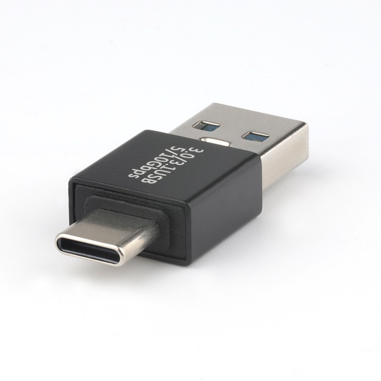 L=34.2MM Metal Case USB 3.1 C Male To USB 3.0 A Male Adapter for Mobile Phone