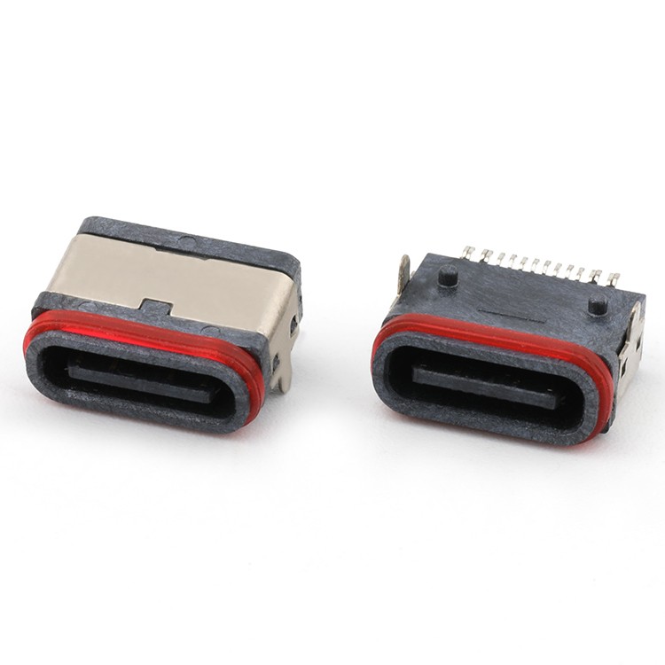 L=7.45MM 16P IPX7 Waterproof USB Type C Female Connector