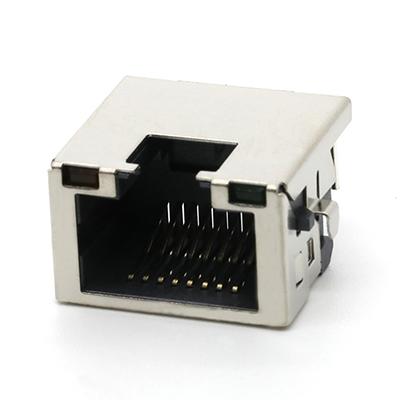 Led Light RJ45 8 Pin Female Connector Ethernet Modular Jack Mid Mount 4.3MM Dip Type 