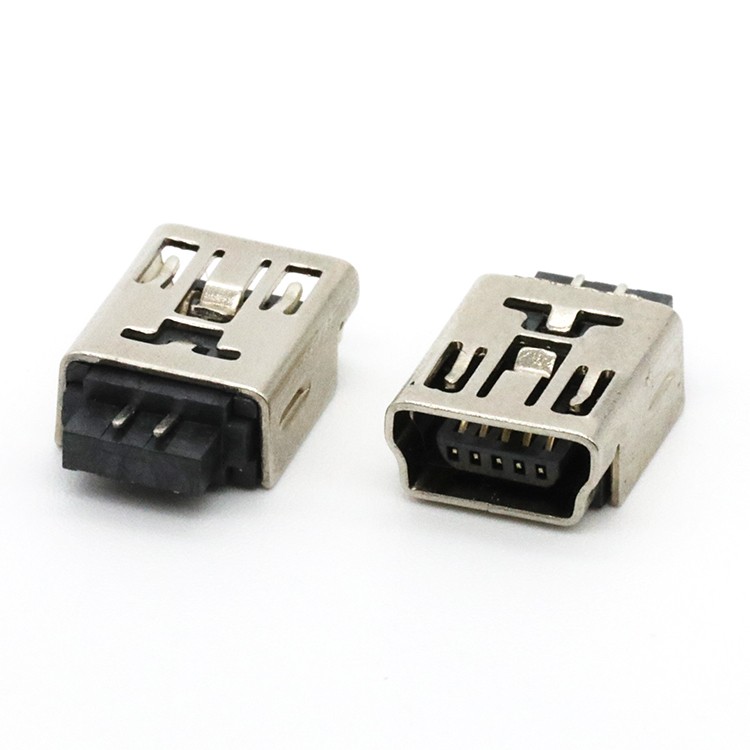 MINI USB 5P Female Connector 180degree for Wire Soldering