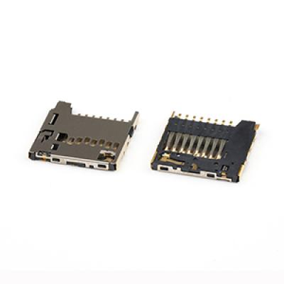 Micro SD Card Connector 1.28H SMT Micro SD Push Push Card Connector