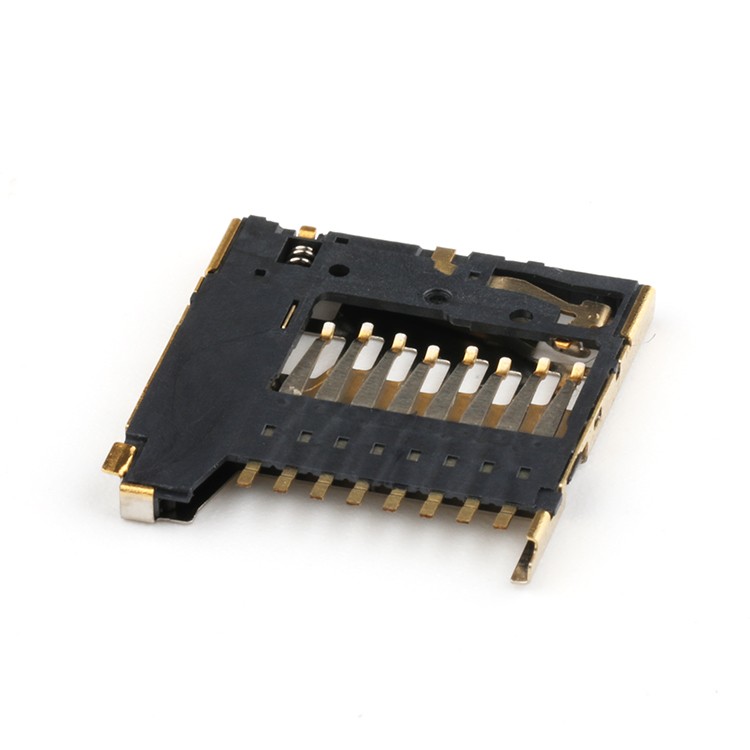 Micro SD Card Connector 1.28H SMT Micro SD Push Push Card Connector