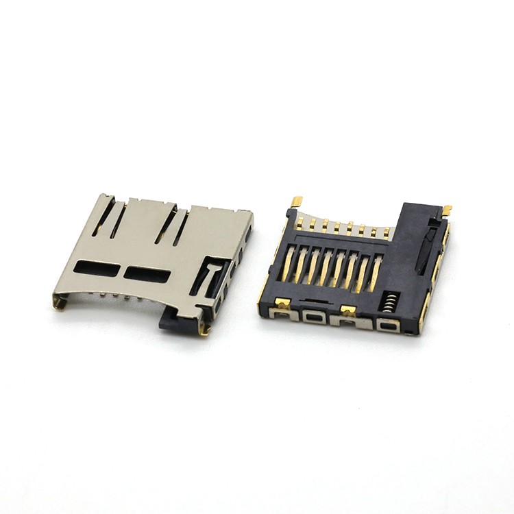 Micro SD Card Connector 8Pin SMT Micro SD Push Push Card Connector