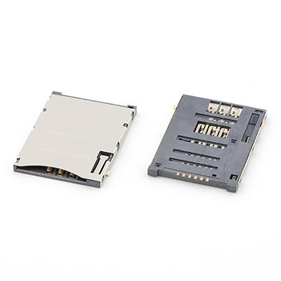 Micro SIM Card 7P Push Push Type Micro SIM Card Connector with CD Pin