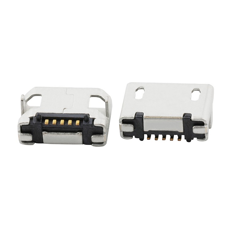 Micro USB 2.0 B Type Connector 5 Position with Locking Pins Smt Type Micro USB Connector