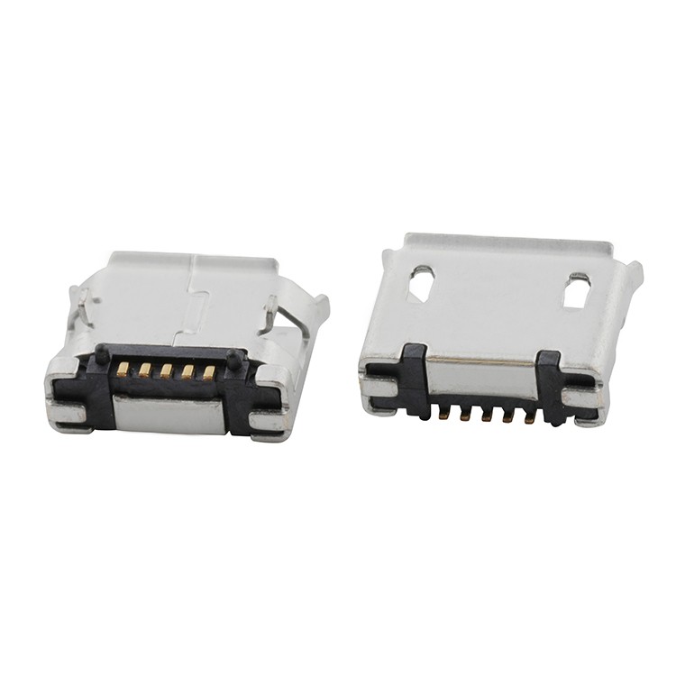 Micro USB 2.0 Connector Vertical 180Degree Micro USB 5Pin B Type Female Solder Connector