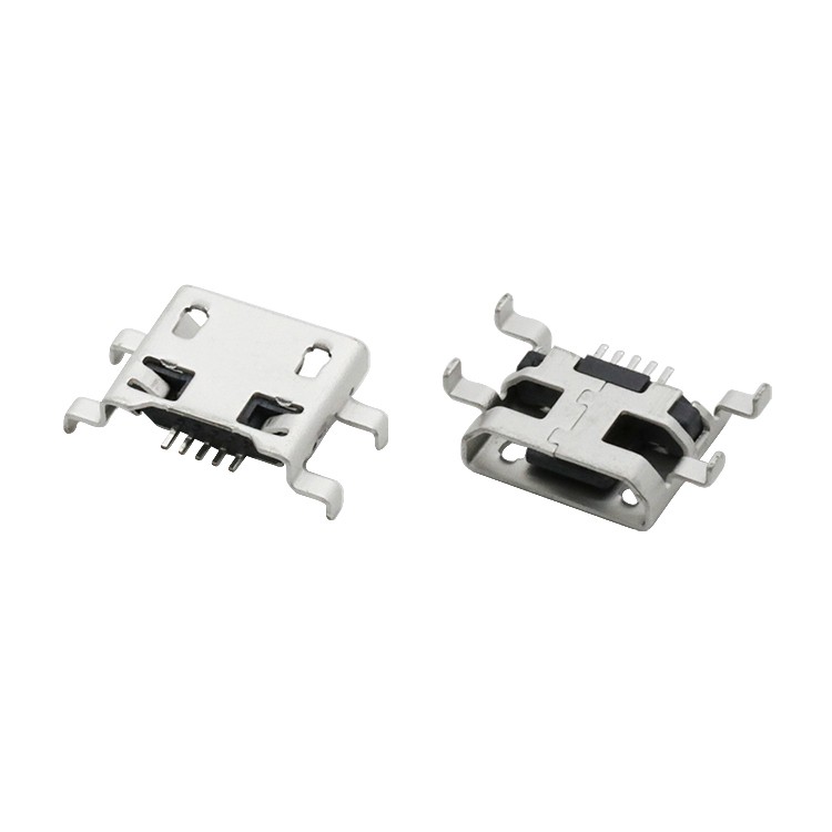 Micro USB 5Pin B Type Female Connector Vertical Smt Micro USB Jack Connector