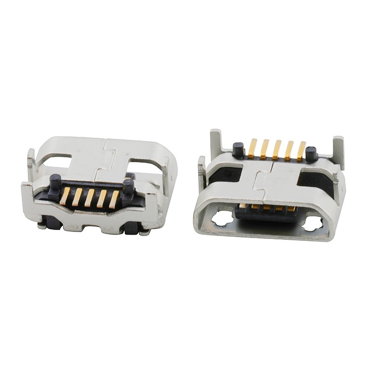 Micro USB Connector Long Pins Surface Mount 5P Micro USB B Type Female Connector