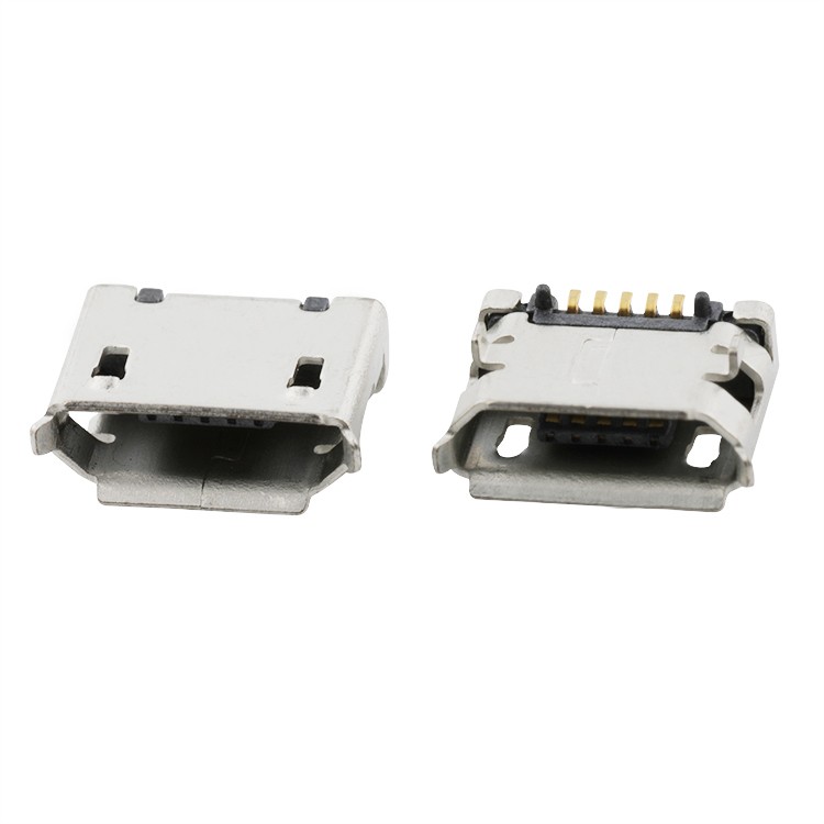 Micro USB connector with Locking Pin Vertical Smt 5P Micro USB B Type Female Connector