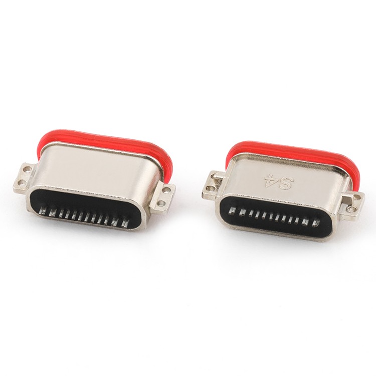Mid Mount 0.8MM/1.2MM/1.6MM IP67 16P Waterproof USB Type C Female Connector