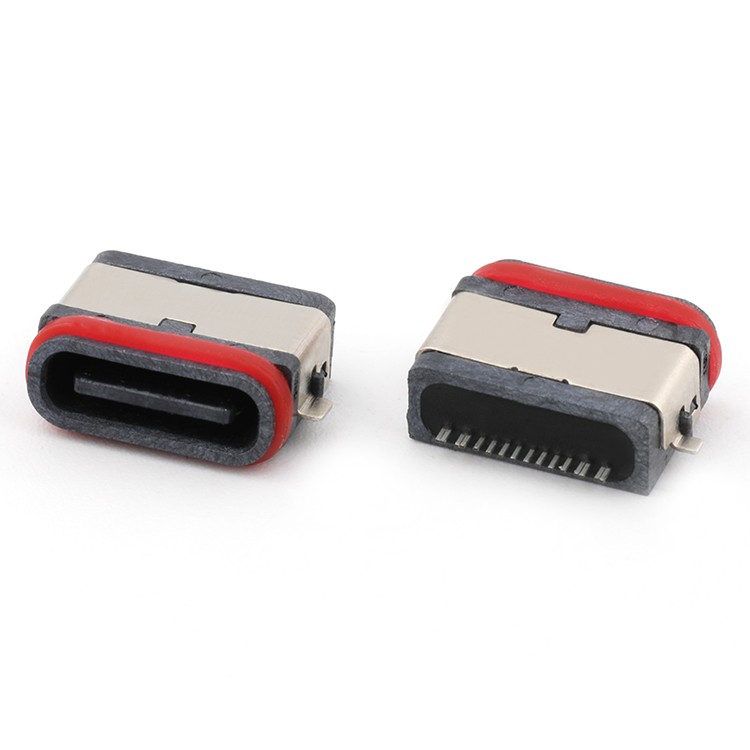 Mid Mount 0.8MM IPX7 Waterproof USB 16Pin Female Connector L=7.5MM