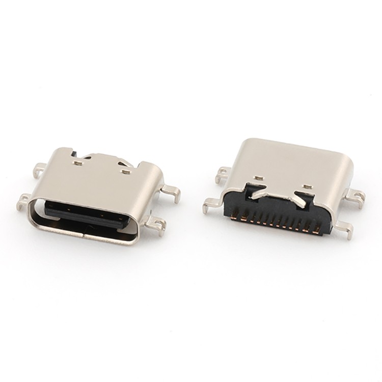 Mid Mount 0.8MM USB 3.1 Female Type C PCB Connector,L=6.5MM